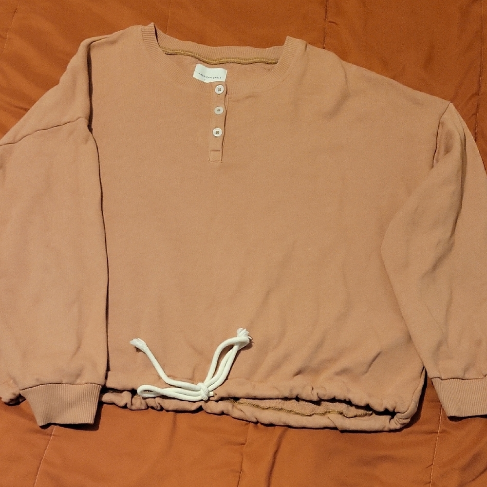 American Eagle Outfitters Light Pink Knit Cardigan
